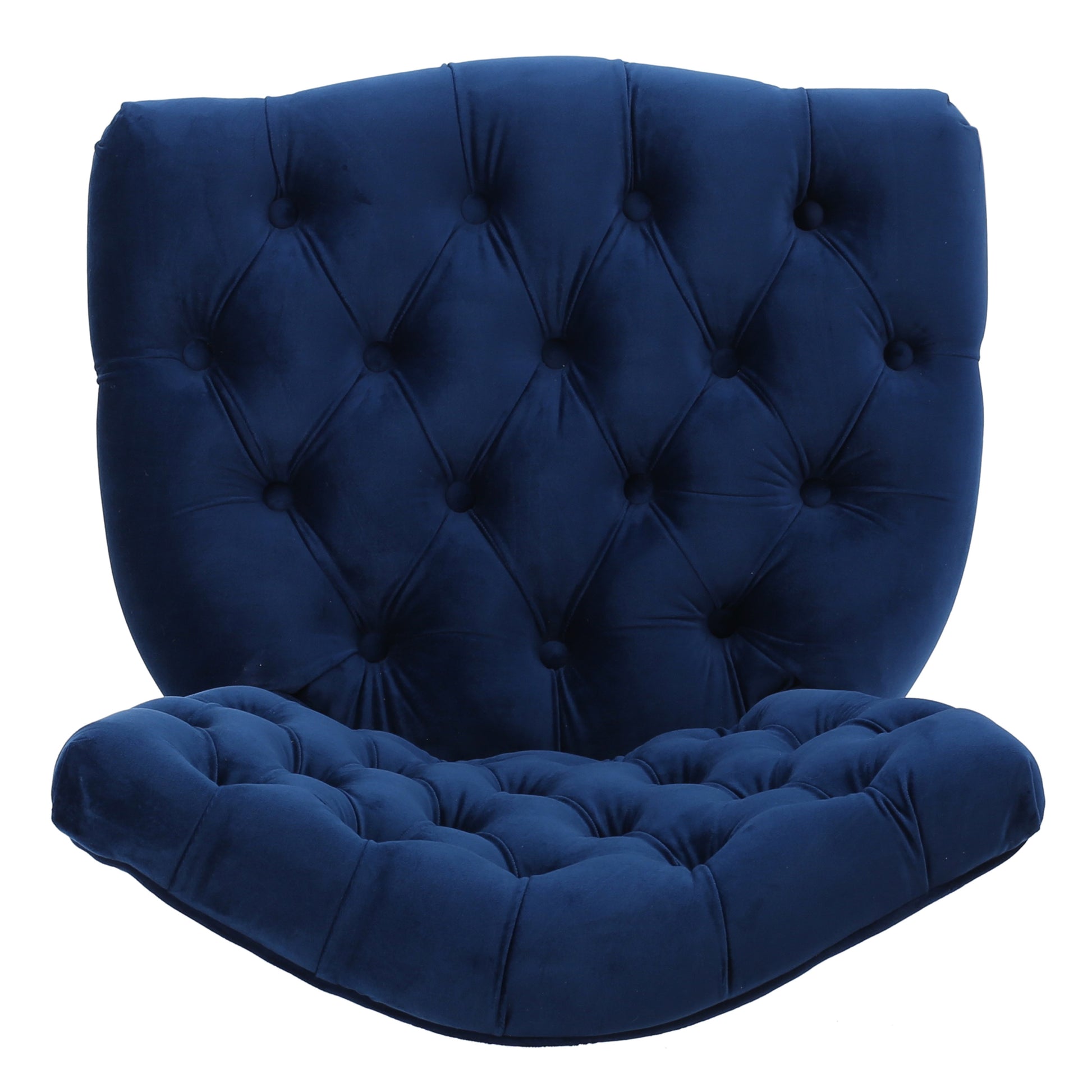 Kd Tufted Chair Wthr Navy Blue Velvet