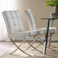 Pavilion Dining Chair Set Of 2 White Foam Leather