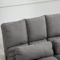 Convertible Floor Sofa Chair, Folding Couch Bed, Guest Chaise Lounge With 2 Pillows, Adjustable Backrest And Headrest, Dark Gray Dark Gray Polyester