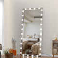 Hollywood Led Full Body Mirror With Lights Extra Large Full Length Vanity Mirror With 3 Color Mode Lights, Vertical Horizontal Hanging Aluminum Framed Mirror, 72 X 36 Inch, Silver Silver Aluminium