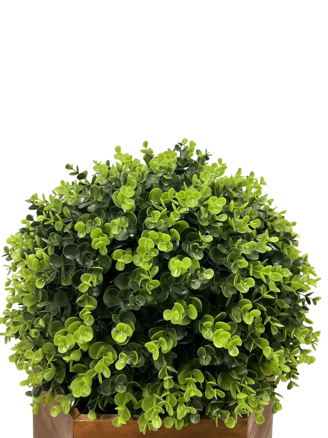 2 Pack 24" Ball Topiaries In Included Redwood Pots Artificial Faux Plants Dark Green Plastic