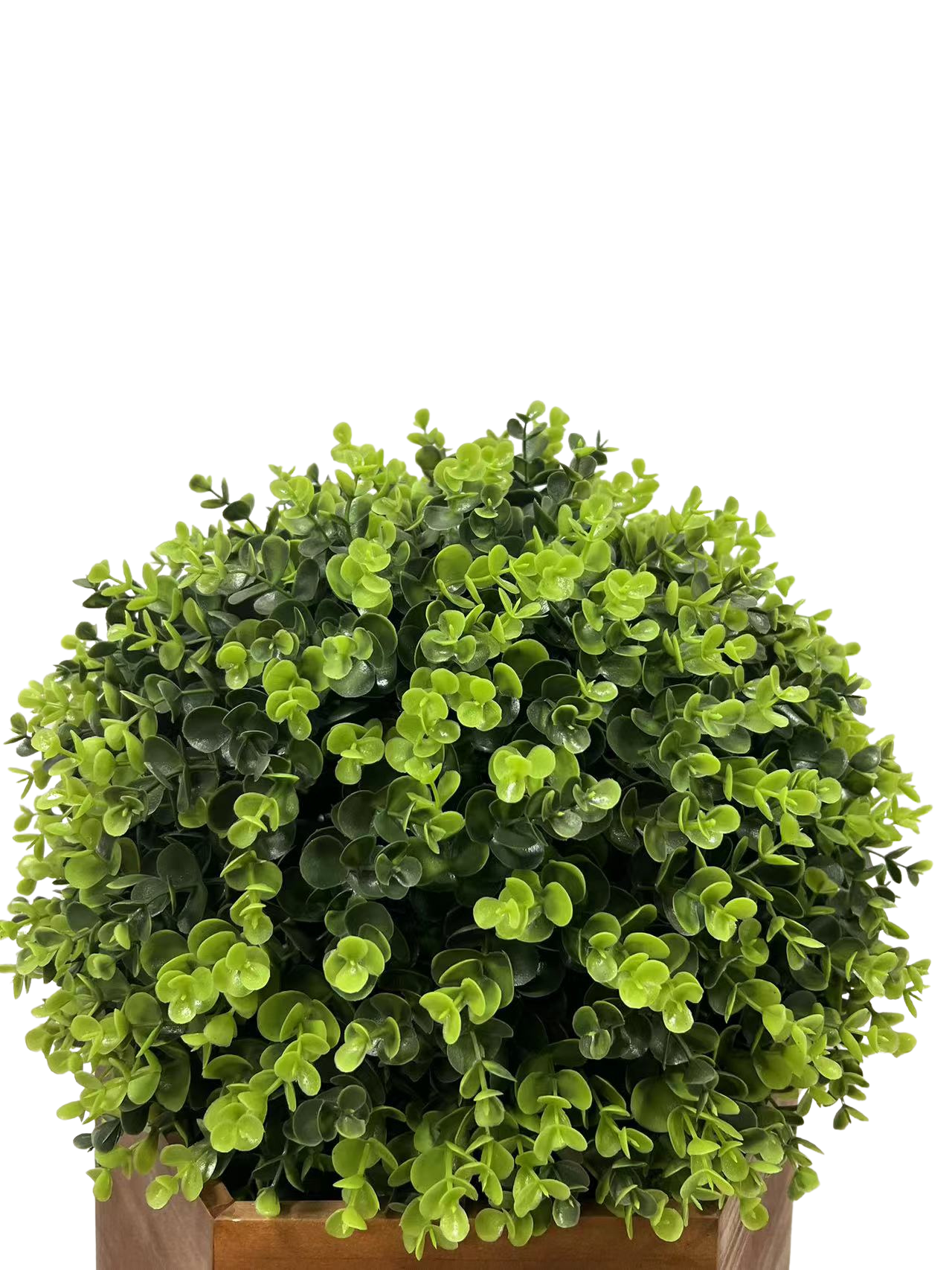 2 Pack 24" Ball Topiaries In Included Redwood Pots Artificial Faux Plants Dark Green Plastic