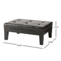 Chatham Ottoman With Drawer Dark Coffee Pu