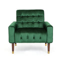 Mirod Comfy Arm Chair With Tufted Backmodern For Living Room, Bedroom And Study Emerald Velvet