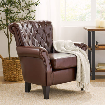 Franklin Kd Club Chair Chestnut Leather