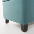 Storage Ottoman Teal Fabric