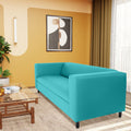 Teal Faux Leather Sofa, Modern 3 Seater Sofas Couches For Living Room, Bedroom, Office, And Apartment With Solid Wood Frame Teal Wood Foam Vinyl