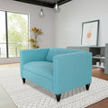 Teal Loveseat Sofa For Living Room, Modern D Cor Beautiful Seat Mini Small Couches For Small Spaces And Bedroom With Solid Wood Frame Polyester Nylon Teal Wood Foam Polyester