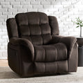 Classic Design, Brown Plush Fabric, Glider Recliner Brown Plush