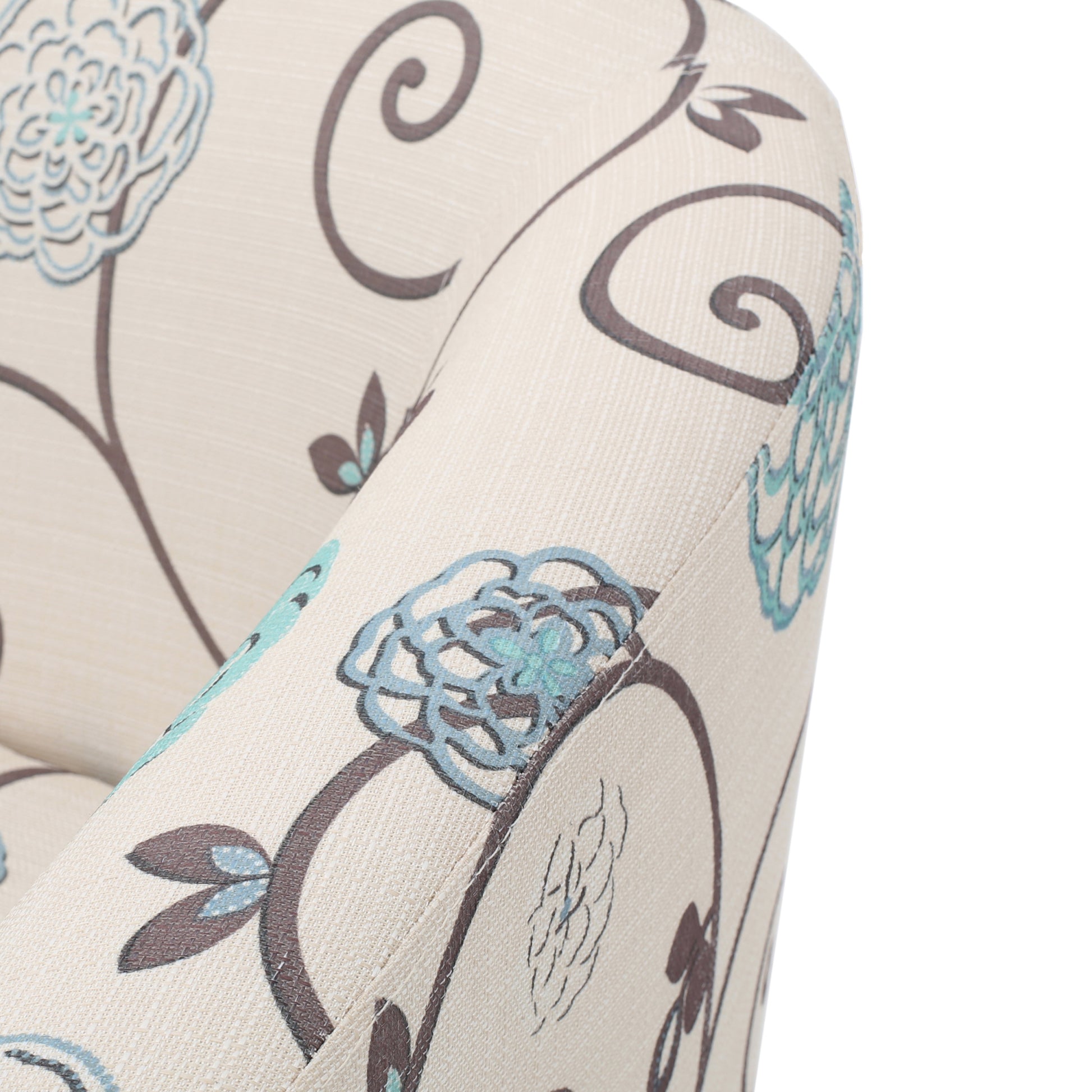 Plaza Club Chair White Blue Fabric