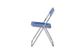 Blue Clear Transparent Folding Chair Chair Pc Plastic Living Room Seat Blue Steel