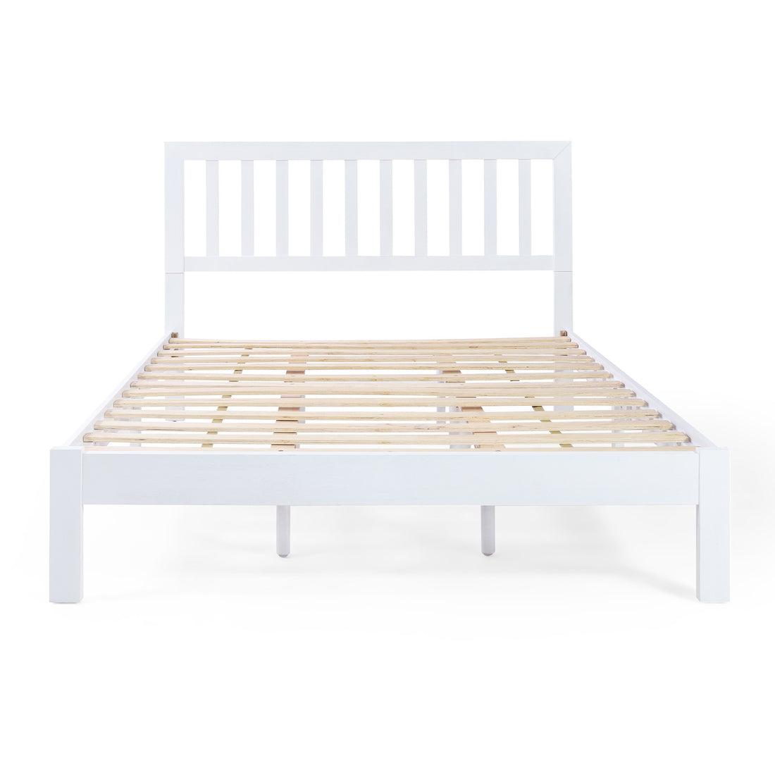 Queen Bed White Acacia Wood