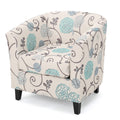 Plaza Club Chair White Blue Fabric