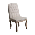 Dining Chair Set Of 2 Beige Fabric