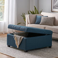 Carlsbad Storage Ottoman Navy Blue Fabric