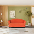 Camel Back Ornage Velvet Sofa For Living Room, Modern 3 Seater Sofas Couches For Bedroom, Office, And Apartment With Solid Wood Frame Orange Wood Foam Velvet