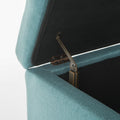 Storage Ottoman Teal Fabric