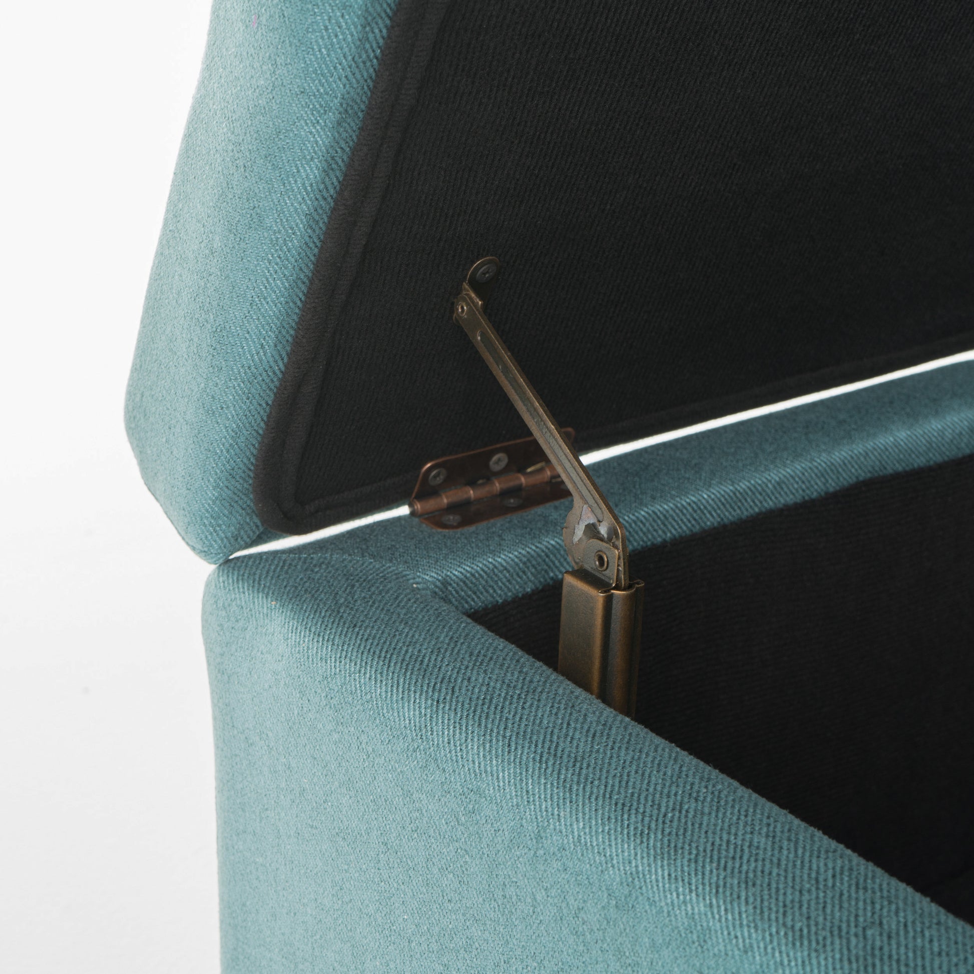 Storage Ottoman Teal Fabric