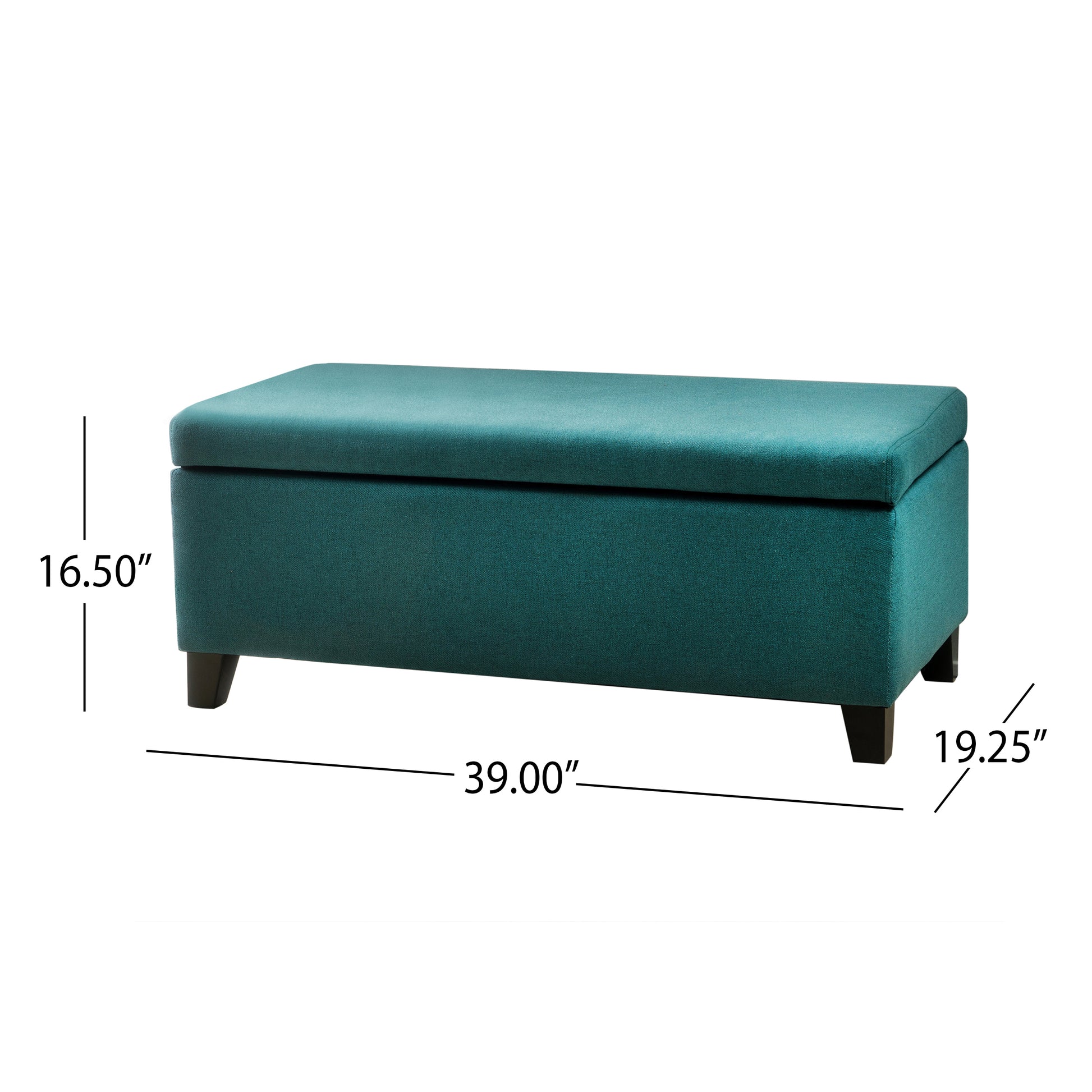 Storage Ottoman Teal Fabric