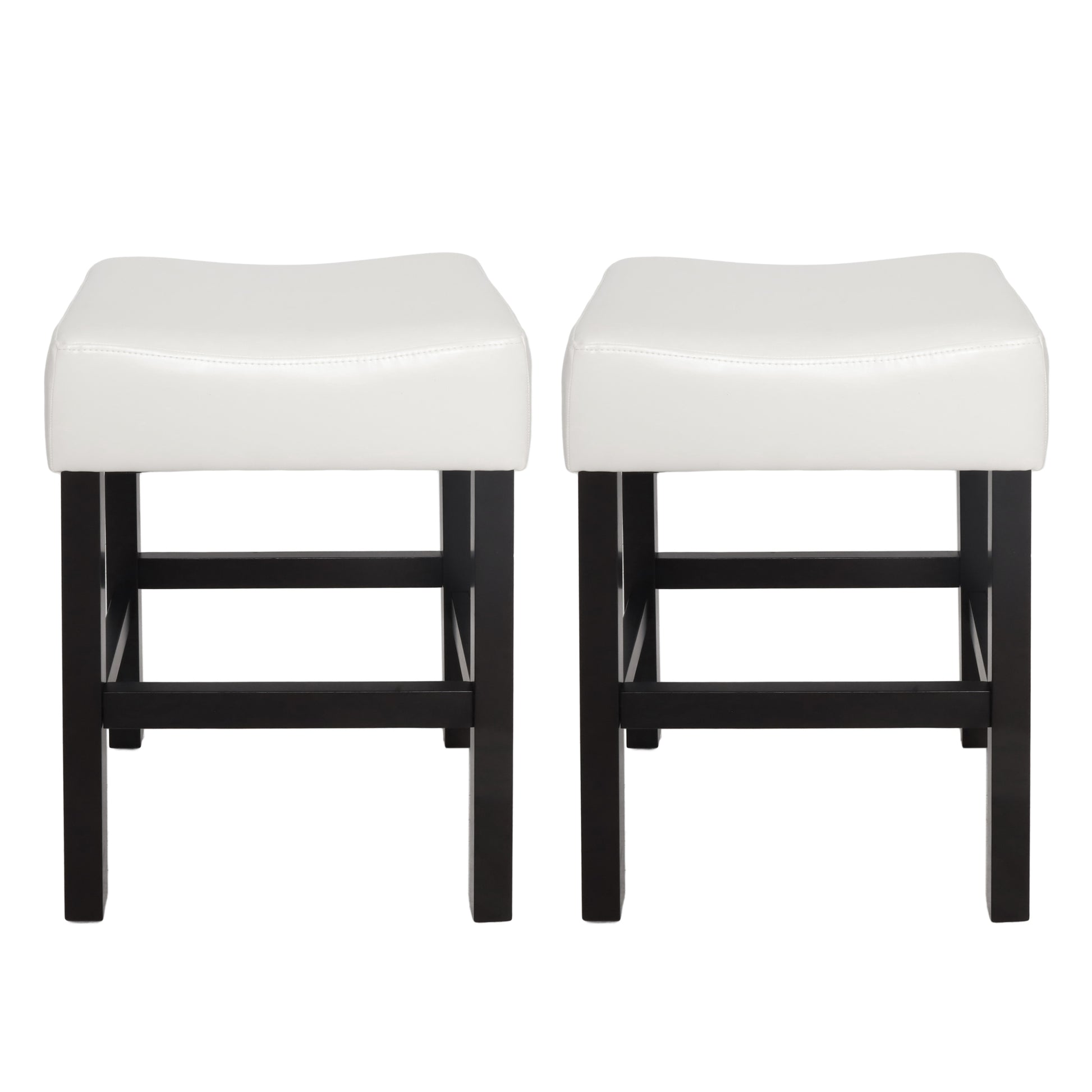 Zuma Kd Backless Counter Stool Ivory Leather