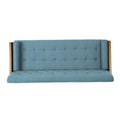 Aidan Mid Century Modern Tufted Fabric Sofa Blue Fabric