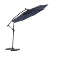 10Ft Solar Led Offset Hanging Market Patio Umbrella Navy Blue No Navy Blue Garden & Outdoor Steel