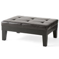 Chatham Ottoman With Drawer Dark Coffee Pu