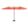 14.8 Ft Double Sided Outdoor Umbrella Rectangular Large With Crank Orange No Orange Garden & Outdoor Steel