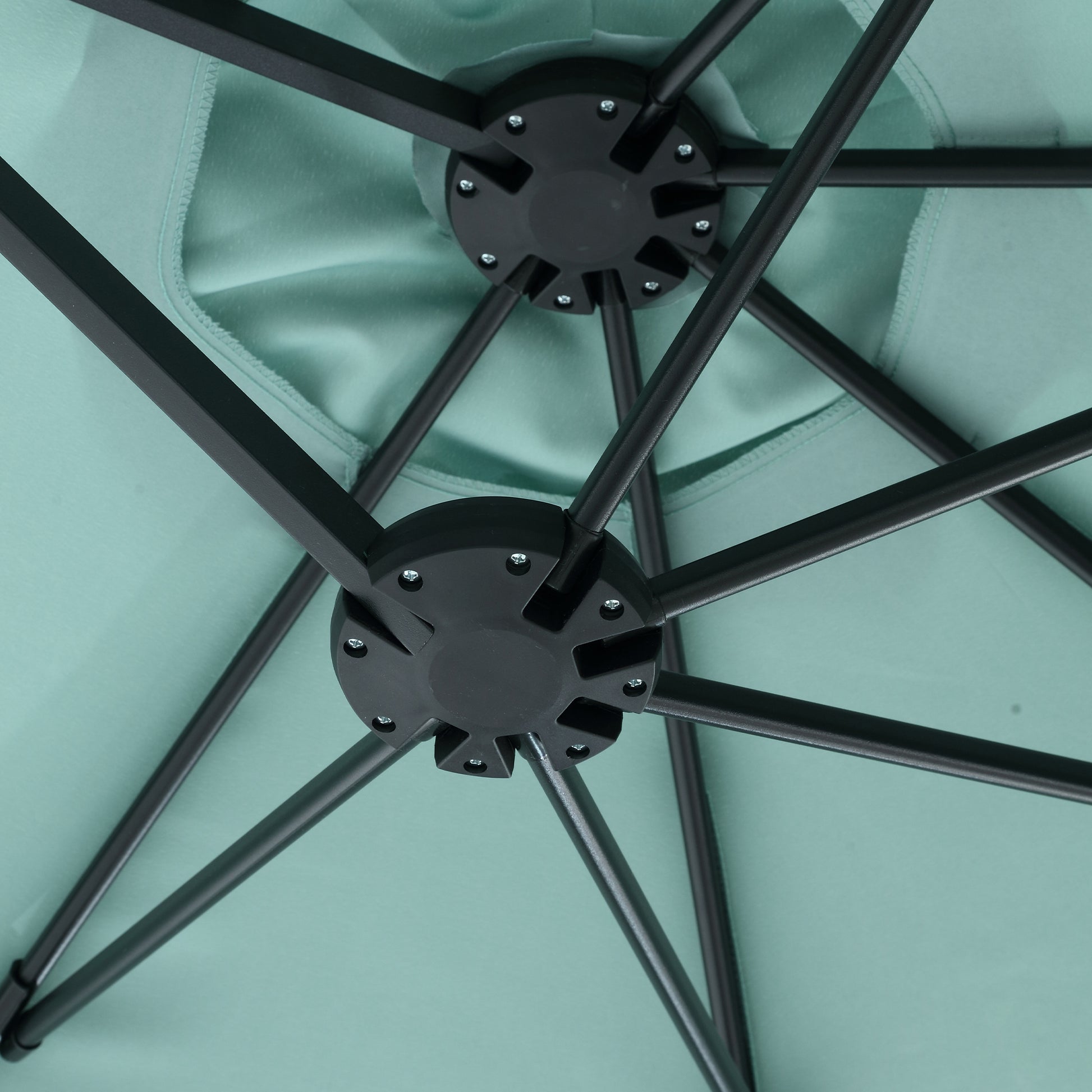 14.8 Ft Double Sided Outdoor Umbrella Rectangular Large With Crank Light Green Light Green Garden & Outdoor Steel