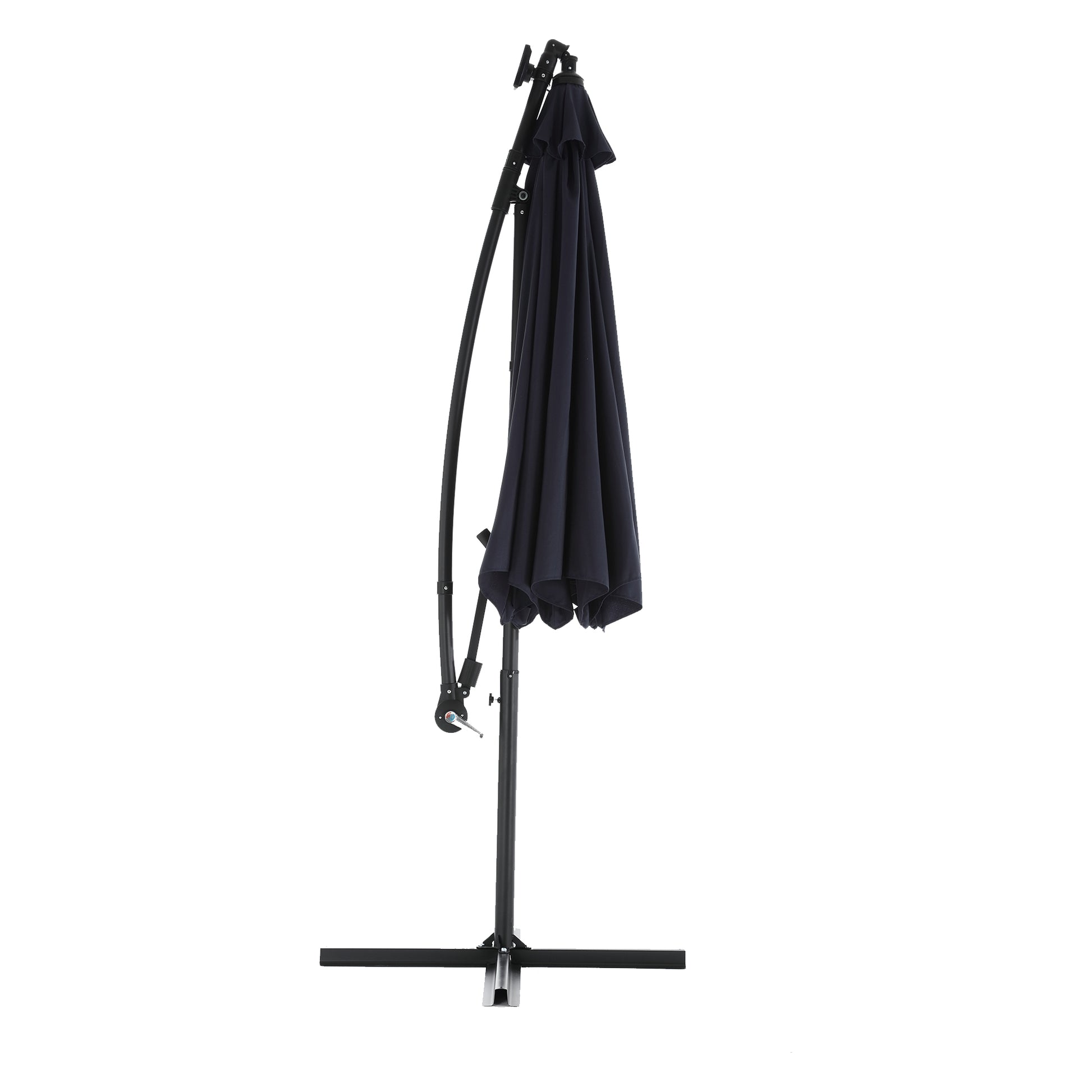 10Ft Solar Led Offset Hanging Market Patio Umbrella Navy Blue No Navy Blue Garden & Outdoor Steel