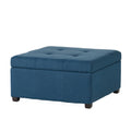 Carlsbad Storage Ottoman Navy Blue Fabric