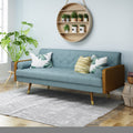 Aidan Mid Century Modern Tufted Fabric Sofa Blue Fabric