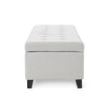 Storage Ottoman Light Grey Fabric