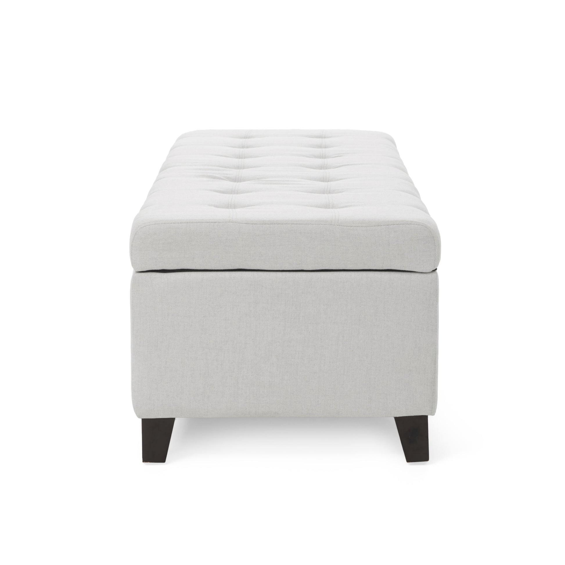 Storage Ottoman Light Grey Fabric