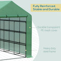 Walk In Greenhouse For Outdoors With Roll Up Zipper Door, 18 Shelves, Pe Cover, Small & Portable Build, Heavy Duty Humidity Seal, 95.25