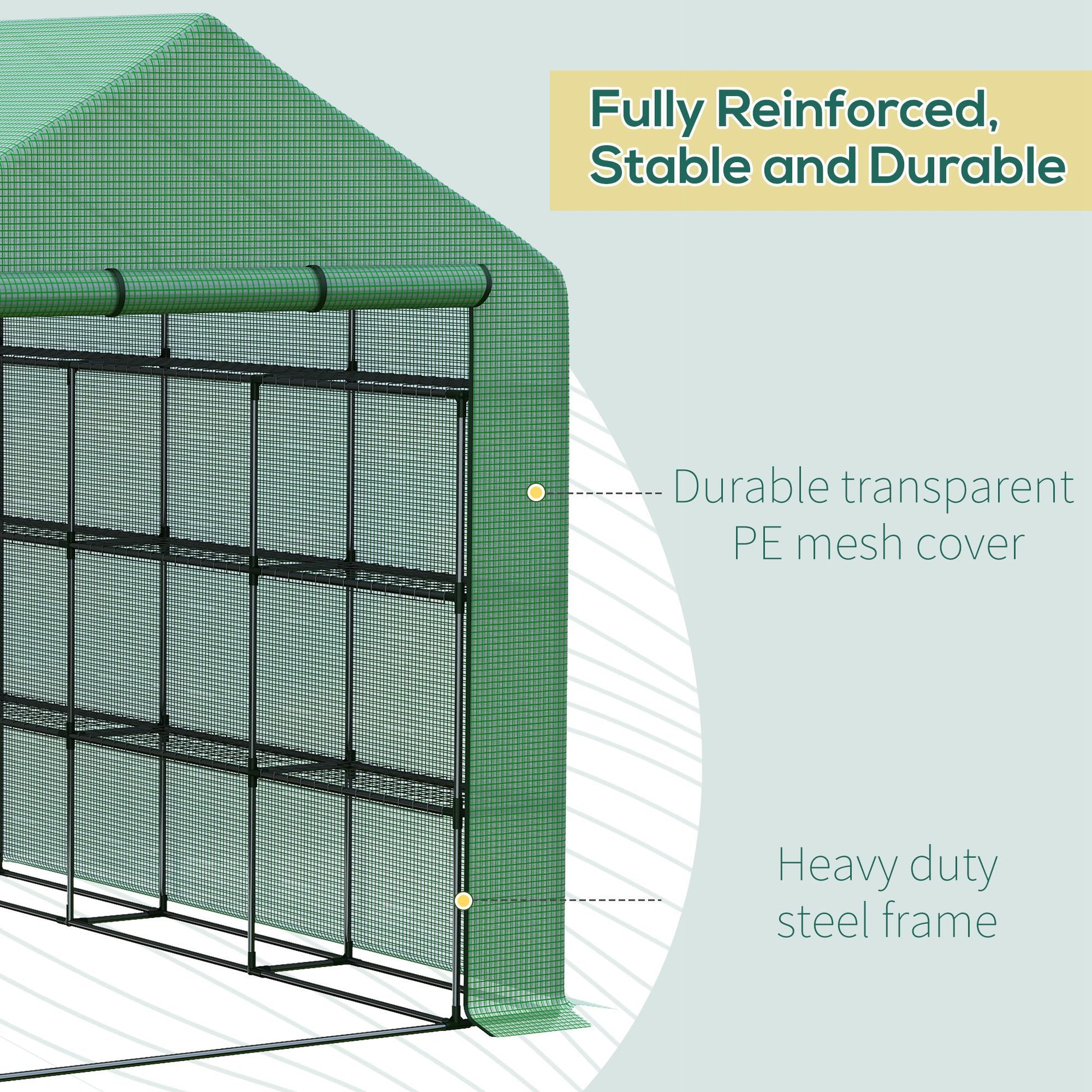 Walk In Greenhouse For Outdoors With Roll Up Zipper Door, 18 Shelves, Pe Cover, Small & Portable Build, Heavy Duty Humidity Seal, 95.25" X 70.75" X 82.75", Green Green Polyethylene