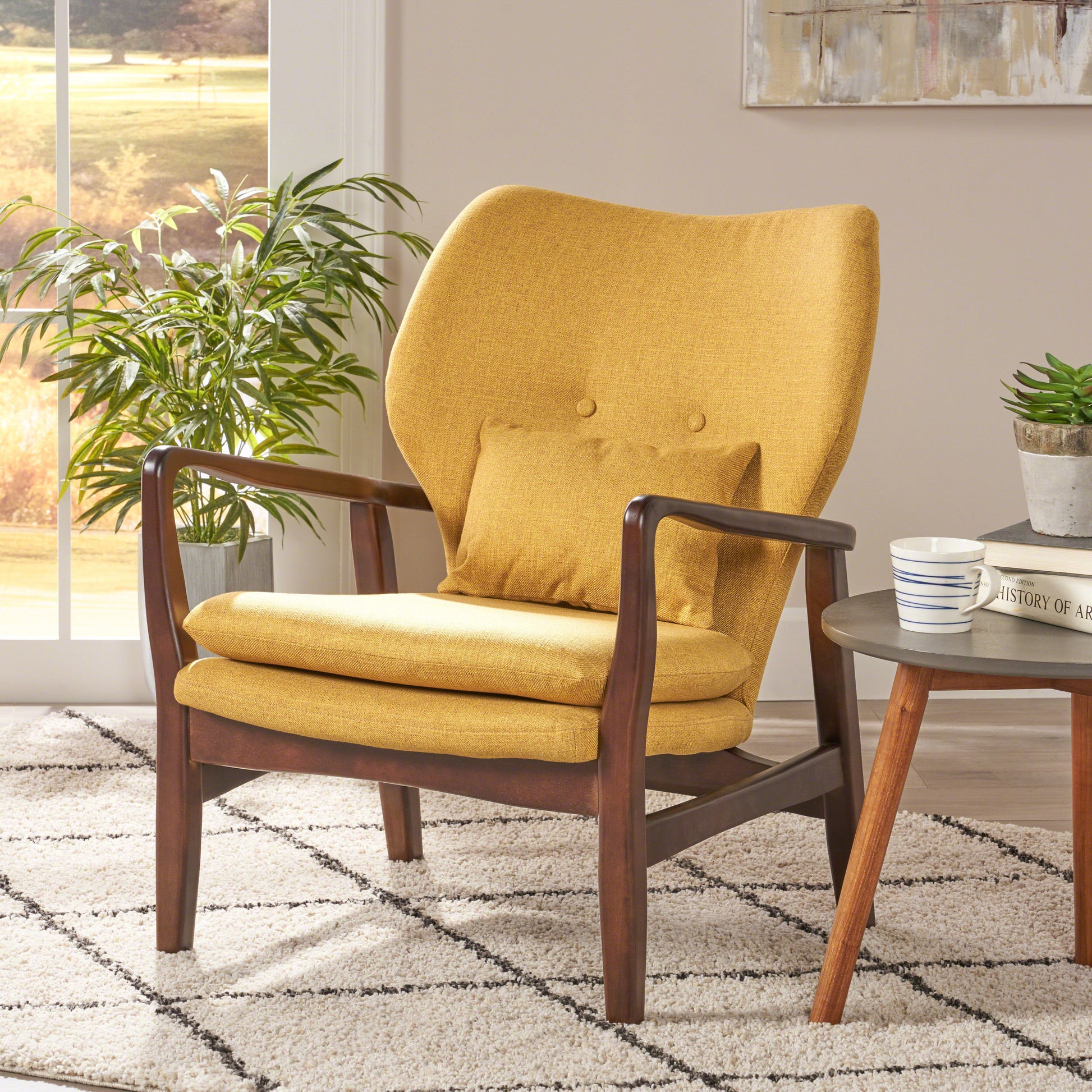 Club Chair Mustard Fabric
