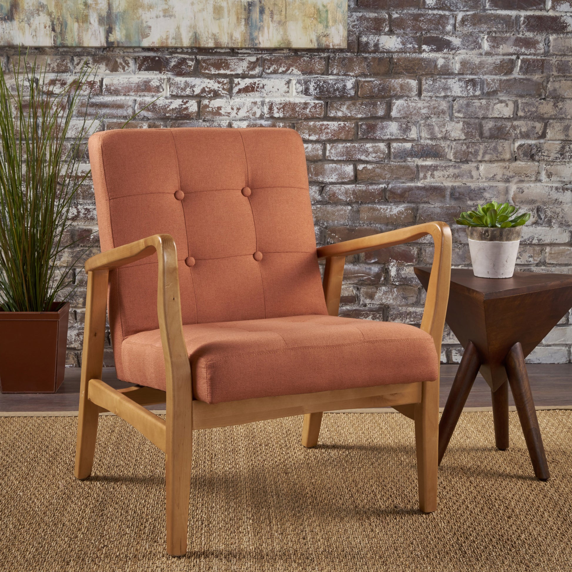 Club Chair Orange Fabric