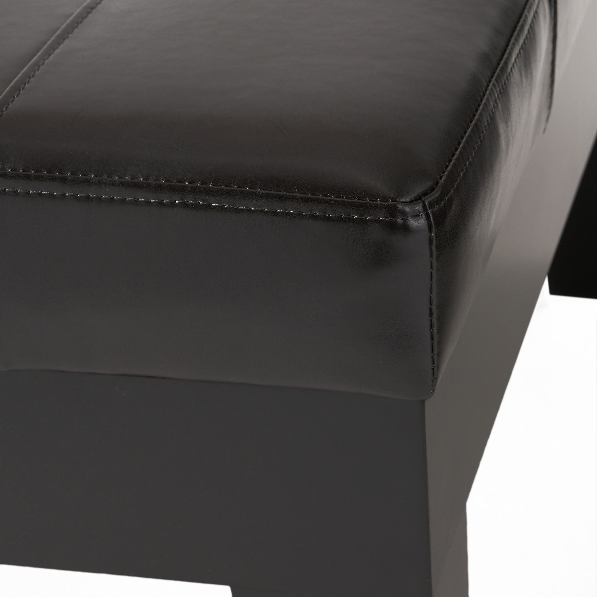 Chatham Ottoman With Drawer Dark Coffee Pu