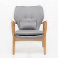 Club Chair, Wood Frame Club Chair, Grey Grey Fabric