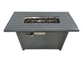 25'' H X 42'' W Steel Propane Outdoor Fire Pit Table With Lid Grey Gray Modern Steel