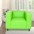 Green Faux Leather Sofa Chair, Modern Sofa Chair For Living Room, Bedroom And Apartment With Solid Wood Frame Green Wood Foam Vinyl