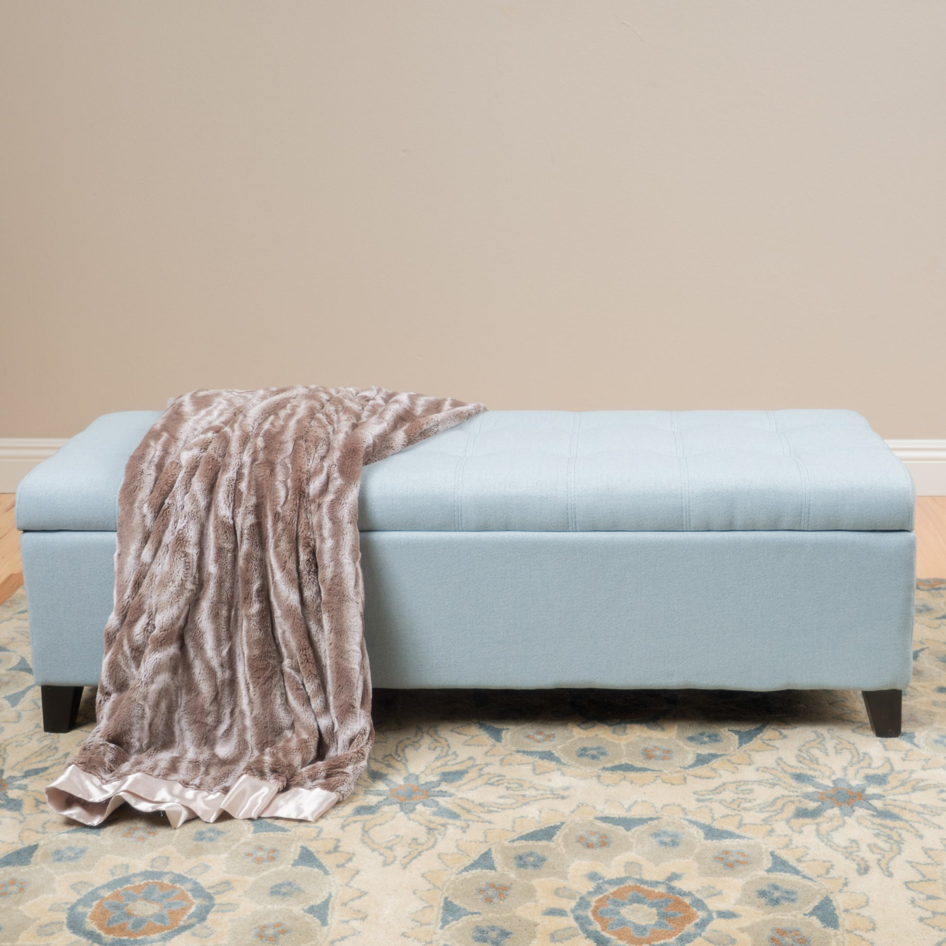 Storage Ottoman Natural Fabric