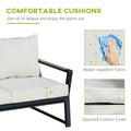 4 Piece Patio Furniture Set, Aluminum Conversation Set, Outdoor Garden Sofa Set With Armchairs, Loveseat, Center Coffee Table And Cushions, Cream White White Metal
