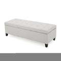 Storage Ottoman Light Grey Fabric