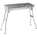Portable Charcoal Grill, Stainless Steel Folding Outdoor Bbq Grill For Backyard Cooking, Camping, Picnic, Party, Tailgating And Travel With Pan, Grill Rack, Shelves, Hooks Silver Metal