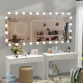 Hollywood Led Full Body Mirror With Lights Extra Large Full Length Vanity Mirror With 3 Color Mode Lights, Vertical Horizontal Hanging Aluminum Framed Mirror, 72 X 36 Inch, Silver Silver Aluminium