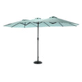 14.8 Ft Double Sided Outdoor Umbrella Rectangular Large With Crank Light Green Light Green Garden & Outdoor Steel
