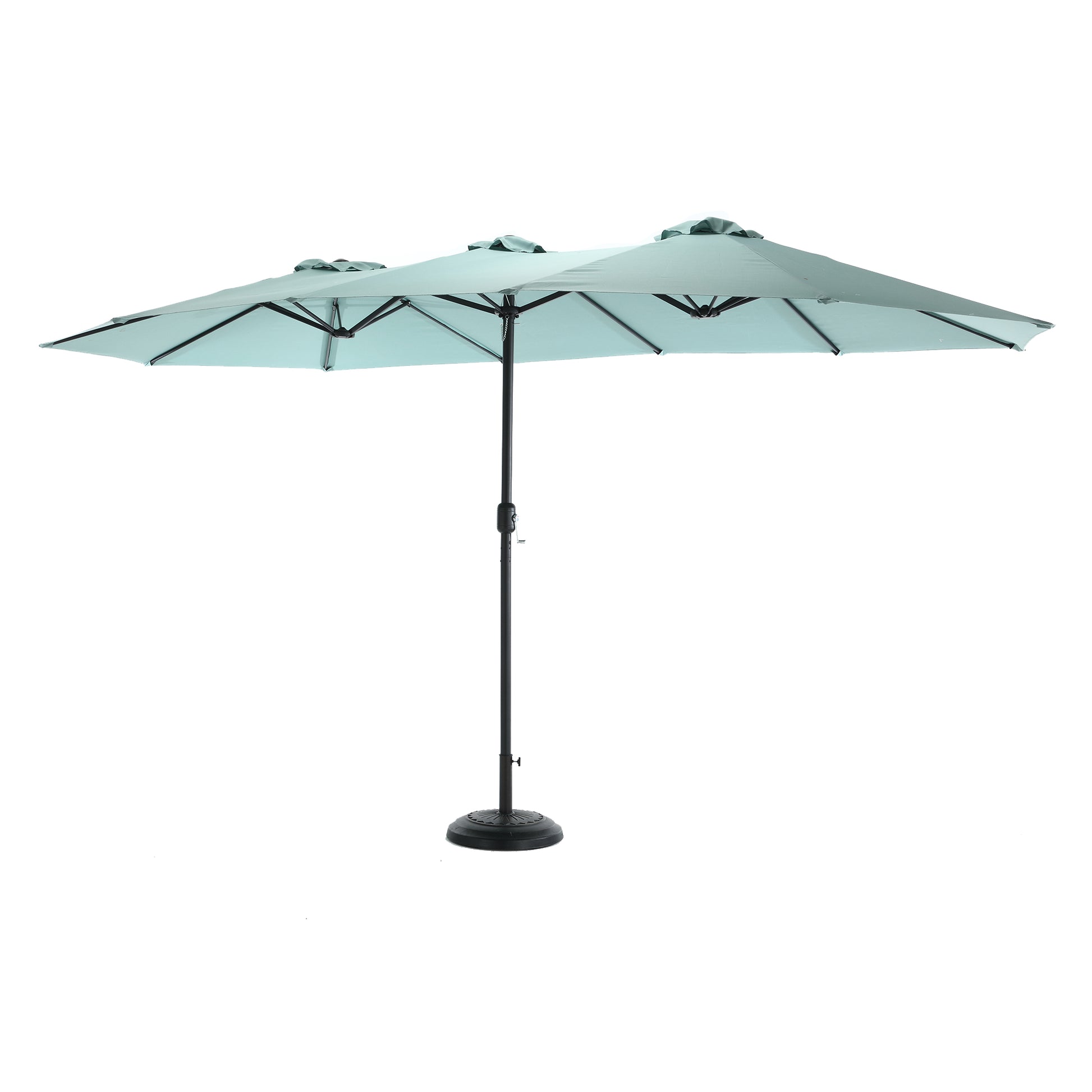 14.8 Ft Double Sided Outdoor Umbrella Rectangular Large With Crank Light Green Light Green Garden & Outdoor Steel