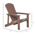 Adirondack Chair, Faux Wood Patio & Fire Pit Chair, Weather Resistant Hdpe For Deck, Outside Garden, Porch, Backyard, Brown Brown Hdpe